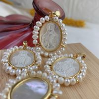 Simple Style Oval Pearl Copper Wholesale Charms Jewelry Accessories main image 4