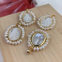 Simple Style Oval Pearl Copper Wholesale Charms Jewelry Accessories main image 3