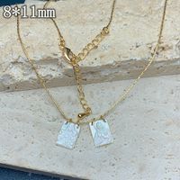 Simple Style Square Stainless Steel Plating Gold Plated Scapular Necklace Pendant Necklace sku image 1