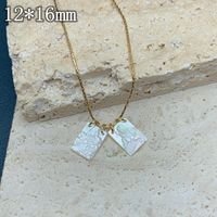 Simple Style Square Stainless Steel Plating Gold Plated Scapular Necklace Pendant Necklace sku image 2