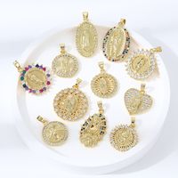 Simple Style Round Zircon Copper Wholesale Charms Jewelry Accessories main image 3