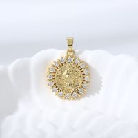 Simple Style Round Zircon Copper Wholesale Charms Jewelry Accessories sku image 1