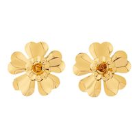 1 Pair Simple Style Flower Plating Metal Gold Plated Ear Studs main image 6