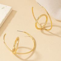 1 Pair Elegant Streetwear Geometric Plating Copper Earrings main image 4