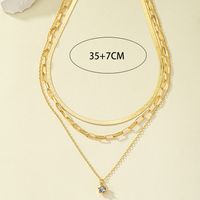 Basic Modern Style Geometric Alloy Plating Inlay Zircon Women's Layered Necklaces main image 3