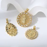Simple Style Round Zircon Copper Wholesale Charms Jewelry Accessories main image 1