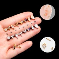 1 Piece Ear Cartilage Rings & Studs Simple Style Korean Style Dragonfly Butterfly Copper Plating Inlay Zircon main image 1
