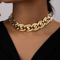 Simple Style Solid Color Alloy Plating 14k Gold Plated Women's Choker main image 1