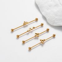 1 Piece Simple Style Crown Snake Plating 316 Stainless Steel  Ear Studs main image 3