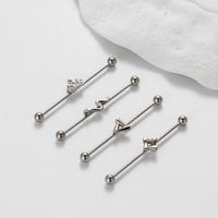 1 Piece Simple Style Crown Snake Plating 316 Stainless Steel  Ear Studs main image 5