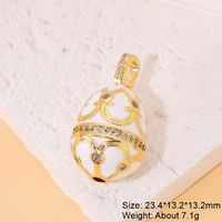Classic Style Streetwear Geometric Moon Heart Shape 18k Gold Plated Zircon Copper Wholesale Charms sku image 13