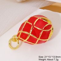 Classic Style Streetwear Geometric Moon Heart Shape 18k Gold Plated Zircon Copper Wholesale Charms sku image 1