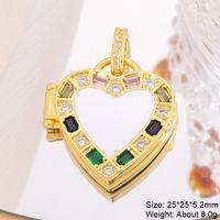 Classic Style Streetwear Geometric Moon Heart Shape 18k Gold Plated Zircon Copper Wholesale Charms sku image 19