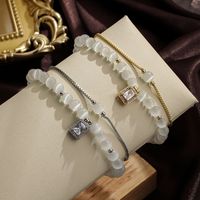 Simple Style Square Copper Beaded Opal Zircon Women's Bracelets main image 3