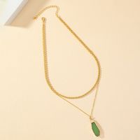 Simple Style Solid Color Alloy Plating Inlay Glass 14k Gold Plated Women's Pendant Necklace main image 4