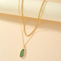 Simple Style Solid Color Alloy Plating Inlay Glass 14k Gold Plated Women's Pendant Necklace main image 3