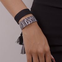 Retro Stripe Fabric Tassel Braid Unisex Bracelets main image 5