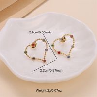 1 Pair Simple Style Heart Shape Heart Plating Inlay Stainless Steel Zircon Gold Plated Ear Studs main image 4