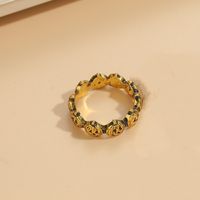 Commute Round Alloy Asymmetrical Plating Inlay Rhinestones Gold Plated Unisex Rings sku image 1