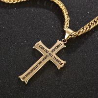 Retro Kreuzen Titan Stahl Überzug Vergoldet Männer Halskette Mit Anhänger sku image 2