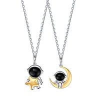 Retro Moon Alloy Plating Gold Plated Couple Pendant Necklace main image 3