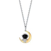 Retro Moon Alloy Plating Gold Plated Couple Pendant Necklace sku image 1
