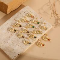 1 Pair Elegant Heart Shape Plating Inlay Copper Zircon 14k Gold Plated Ear Studs main image 1