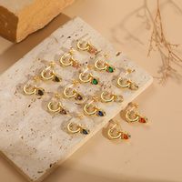 1 Pair Elegant Heart Shape Plating Inlay Copper Zircon 14k Gold Plated Ear Studs main image 4