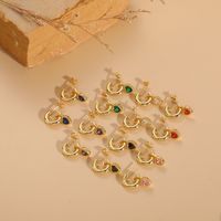 1 Pair Elegant Heart Shape Plating Inlay Copper Zircon 14k Gold Plated Ear Studs main image 5