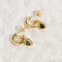 1 Pair Elegant Heart Shape Plating Inlay Copper Zircon 14k Gold Plated Ear Studs sku image 1