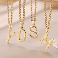 Stainless Steel Artistic Simple Style Sweet Plating Letter Pendant Necklace main image 1
