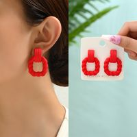 1 Pair Retro Square Arylic Women's Earrings main image 1