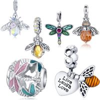 Elegant Lady Animal Bee Dragonfly Zircon Sterling Silver Wholesale Jewelry Accessories main image 3