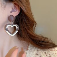 1 Pair Modern Style Heart Shape Plating Alloy Drop Earrings main image 2