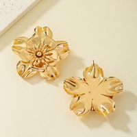 1 Pair Classical Flower Plating Alloy 14k Gold Plated Ear Studs main image 3