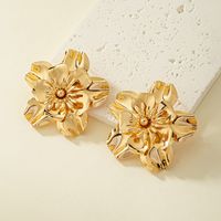 1 Pair Classical Flower Plating Alloy 14k Gold Plated Ear Studs main image 5