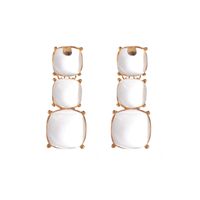 1 Pair Elegant Luxurious Round Inlay Alloy Resin Drop Earrings sku image 3