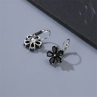 1 Pair Casual Flower Plating Inlay Copper Zircon Rhodium Plated Drop Earrings main image 4