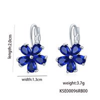 1 Pair Casual Flower Plating Inlay Copper Zircon Rhodium Plated Drop Earrings sku image 4