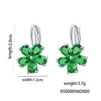 1 Pair Casual Flower Plating Inlay Copper Zircon Rhodium Plated Drop Earrings sku image 5