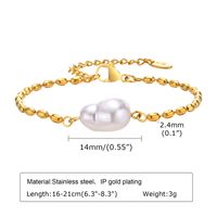 304 Stainless Steel 18K Gold Plated Casual Elegant Classic Style Plating Pearl Bracelets Necklace main image 4