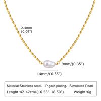 304 Stainless Steel 18K Gold Plated Casual Elegant Classic Style Plating Pearl Bracelets Necklace main image 3