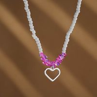 Simple Style Heart Shape Alloy Beaded Women's Necklace main image 3