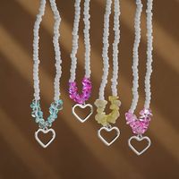 Simple Style Heart Shape Alloy Beaded Women's Necklace main image 5