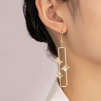 1 Pair Elegant Butterfly Rectangle Plating Alloy 14k Gold Plated Drop Earrings main image 1