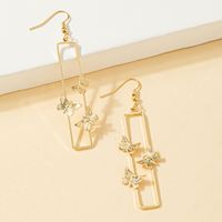 1 Pair Elegant Butterfly Rectangle Plating Alloy 14k Gold Plated Drop Earrings main image 4