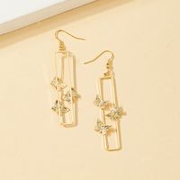 1 Pair Elegant Butterfly Rectangle Plating Alloy 14k Gold Plated Drop Earrings main image 3