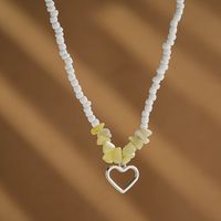 Simple Style Heart Shape Alloy Beaded Women's Necklace main image 2