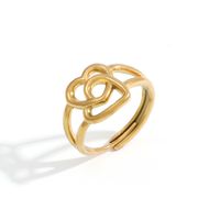 Simple Style Classic Style Solid Color Stainless Steel Plating Hollow Out 18k Gold Plated Open Rings main image 4