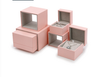 Simple Style Solid Color Flannel Grid Pattern Special Paper Jewelry Boxes main image 1